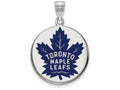 LogoArt Sterling Silver Toronto Maple Leafs Large Enamel Disc Pendant Necklace