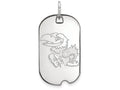 LogoArt Sterling Silver University Of Kansas Small Dog Tag Pendant Necklace
