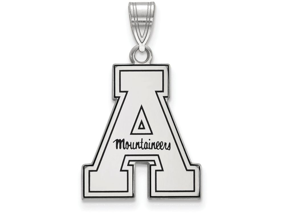 LogoArt Sterling Silver Appalachian State University Enamel Large Pendant Necklace