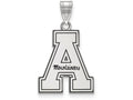 LogoArt Sterling Silver Appalachian State University Enamel Large Pendant Necklace