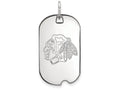 LogoArt Sterling Silver Chicago Blackhawks Small Dog Tag Pendant Necklace