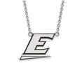 LogoArt Sterling Silver Eastern Kentucky University Large Enamel Pendant Necklace