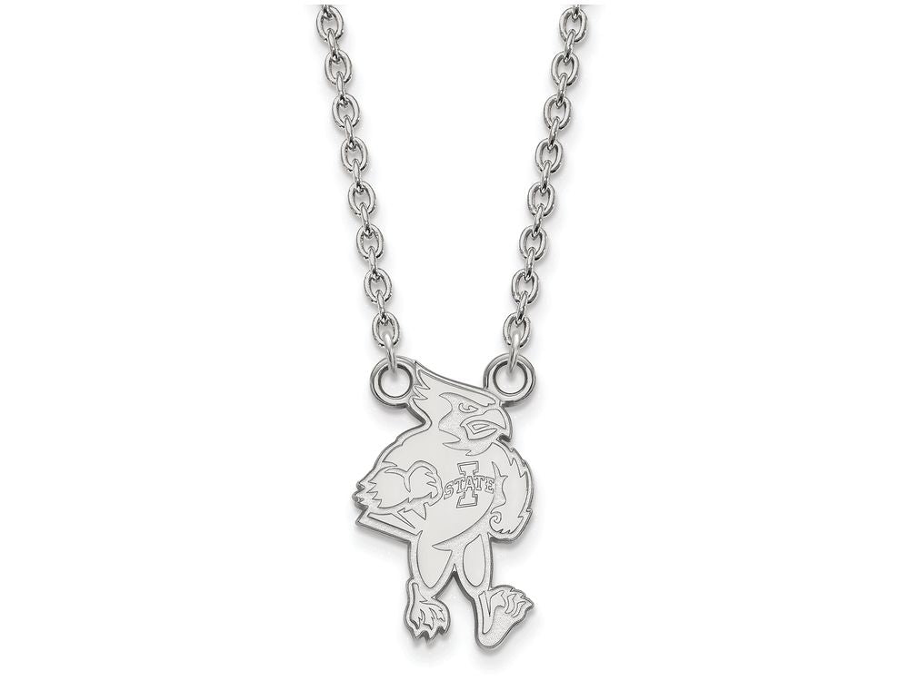 LogoArt Sterling Silver Iowa State University Large Pendant Necklace