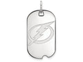 LogoArt Sterling Silver Tampa Bay Ligtning Small Dog Tag Pendant Necklace