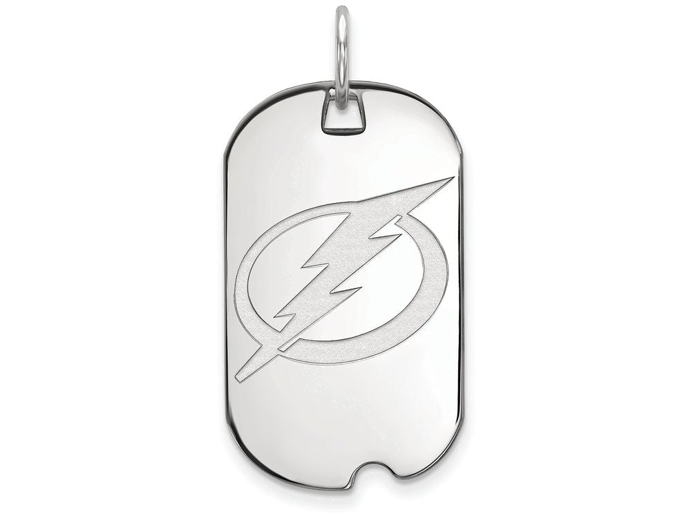 LogoArt Sterling Silver Tampa Bay Ligtning Small Dog Tag Pendant Necklace