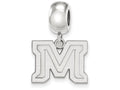 LogoArt Sterling Silver Montana State University Bead Charm Charm Small Dangle Bead Charm