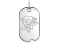LogoArt Sterling Silver Pittsburgh Penguins Small Dog Tag Pendant Necklace