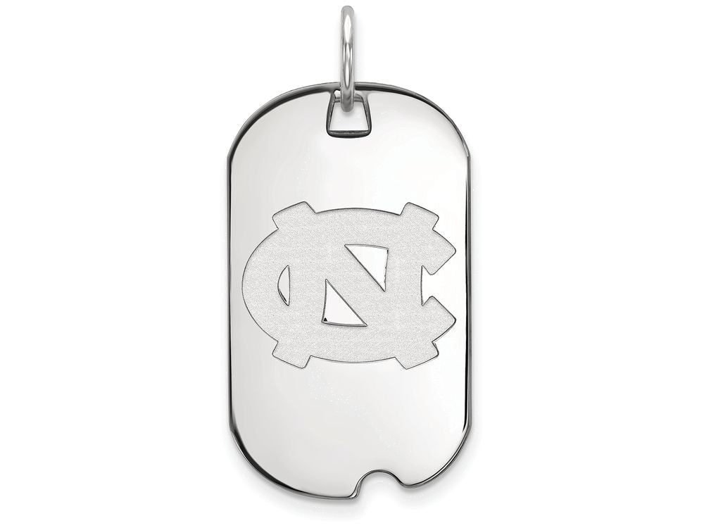 LogoArt Sterling Silver University Of North Carolina Small Dog Tag Pendant Necklace