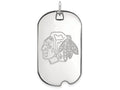 LogoArt Sterling Silver Chicago Blackhawks Large Dog Tag Pendant Necklace