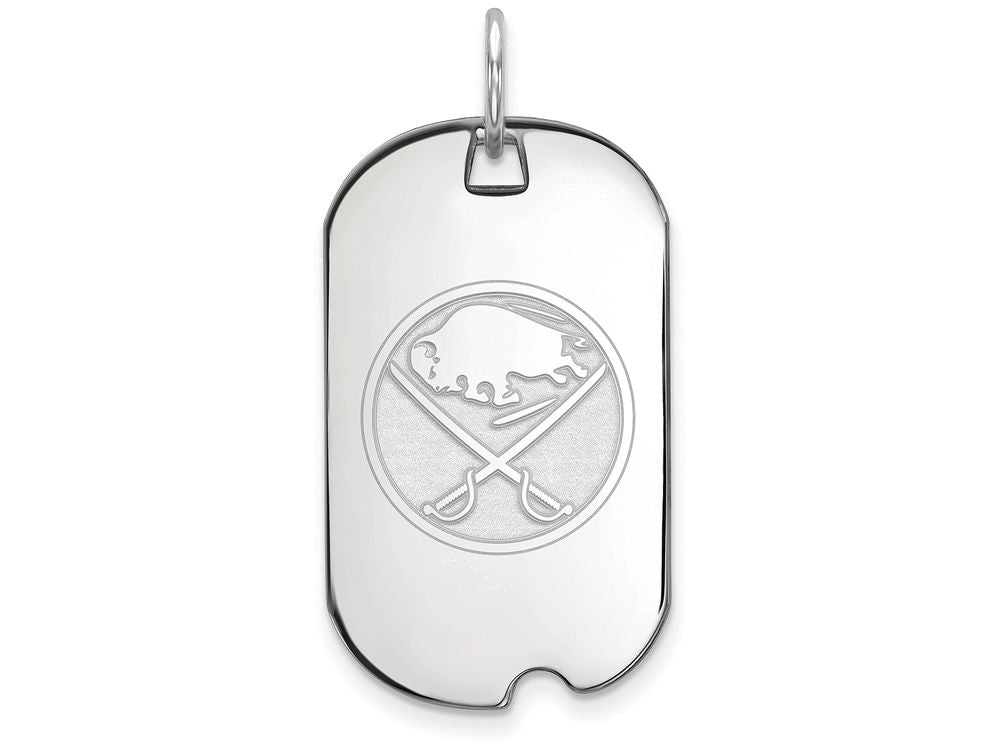 Logoart 925 Sterling Silver Buffalo Sabres Small Dog Tag Pendant Necklace