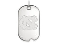 LogoArt Sterling Silver University Of North Carolina Large Dog Tag Pendant Necklace