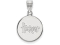 LogoArt Sterling Silver University Of Nebraska Medium Disc Pendant Necklace