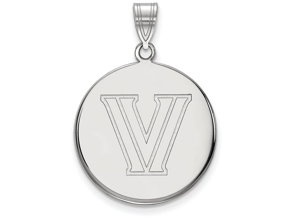 LogoArt Sterling Silver Villanova University Large Disc Pendant Necklace