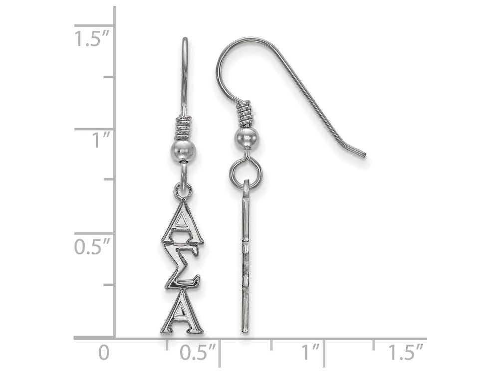 LogoArt Sterling Silver Alpha Sigma Alpha Small Dangle Earrings