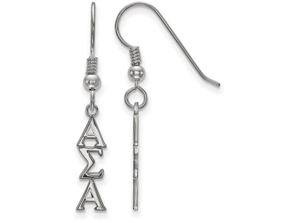 LogoArt Sterling Silver Alpha Sigma Alpha Small Dangle Earrings