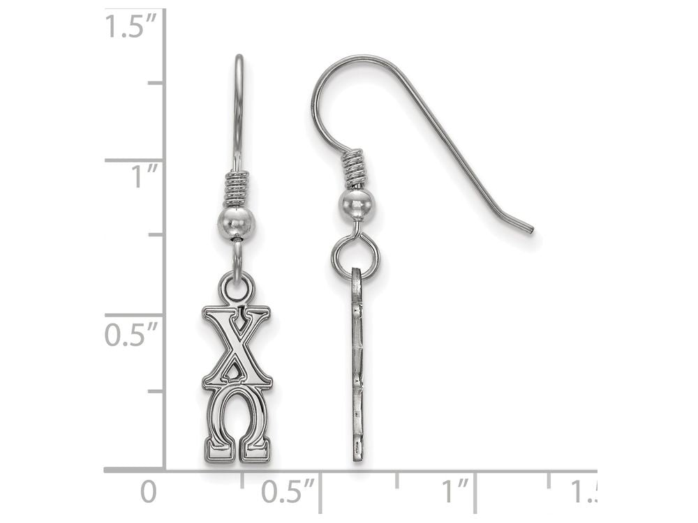 LogoArt Sterling Silver Chi Omega Small Dangle Earrings