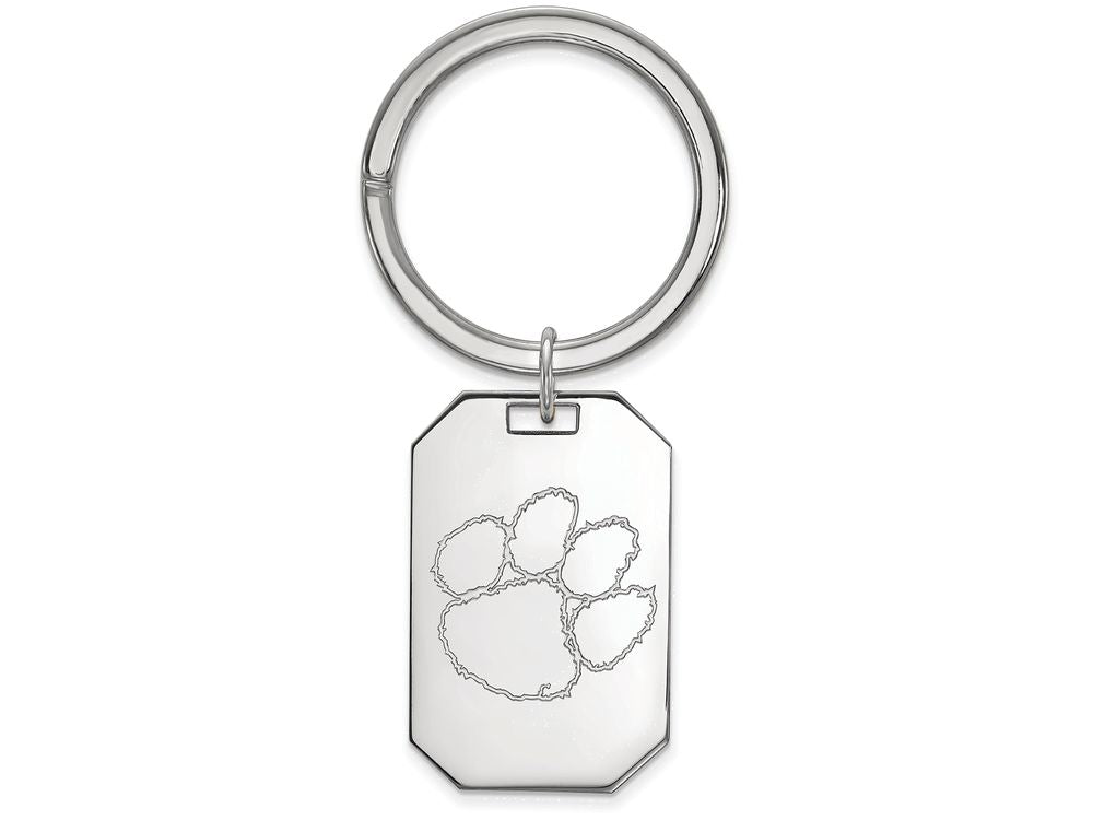 Logoart 925 Sterling Silver Clemson University Key Chain