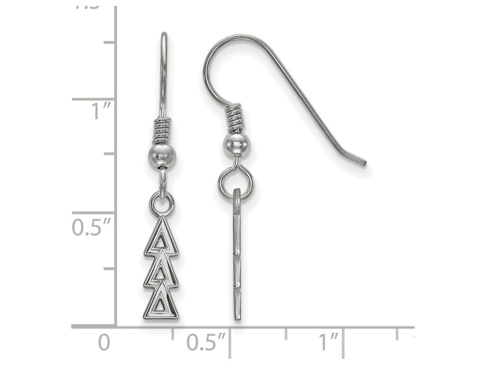 LogoArt Sterling Silver Delta Delta Delta Small Dangle Earrings