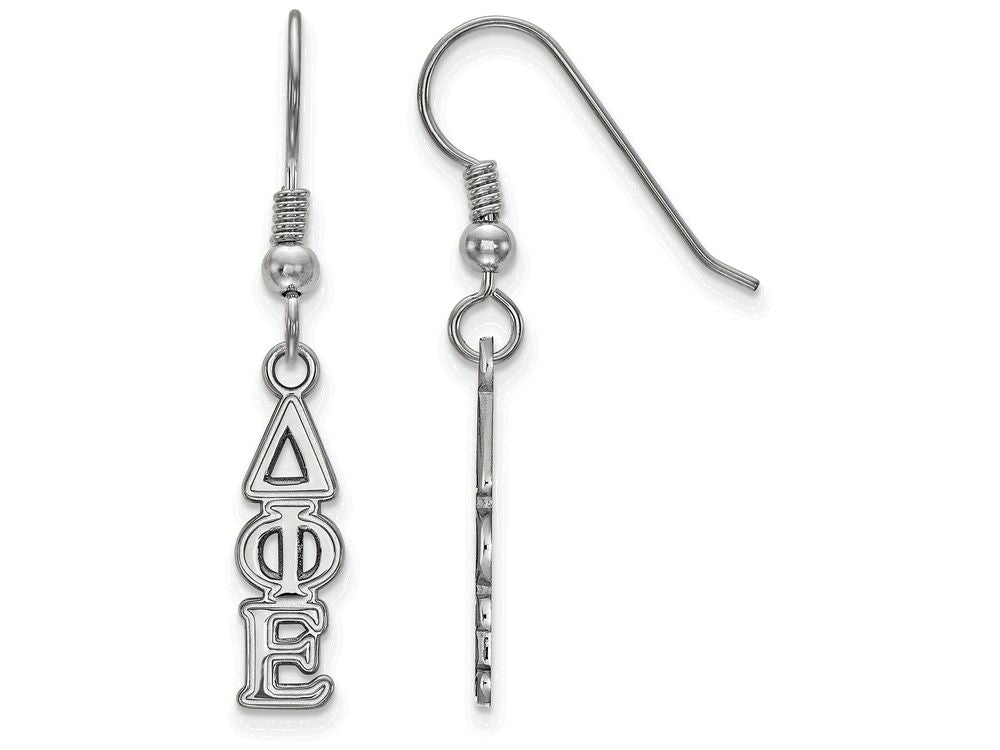 LogoArt Sterling Silver Delta Phi Epsilon Small Dangle Earrings