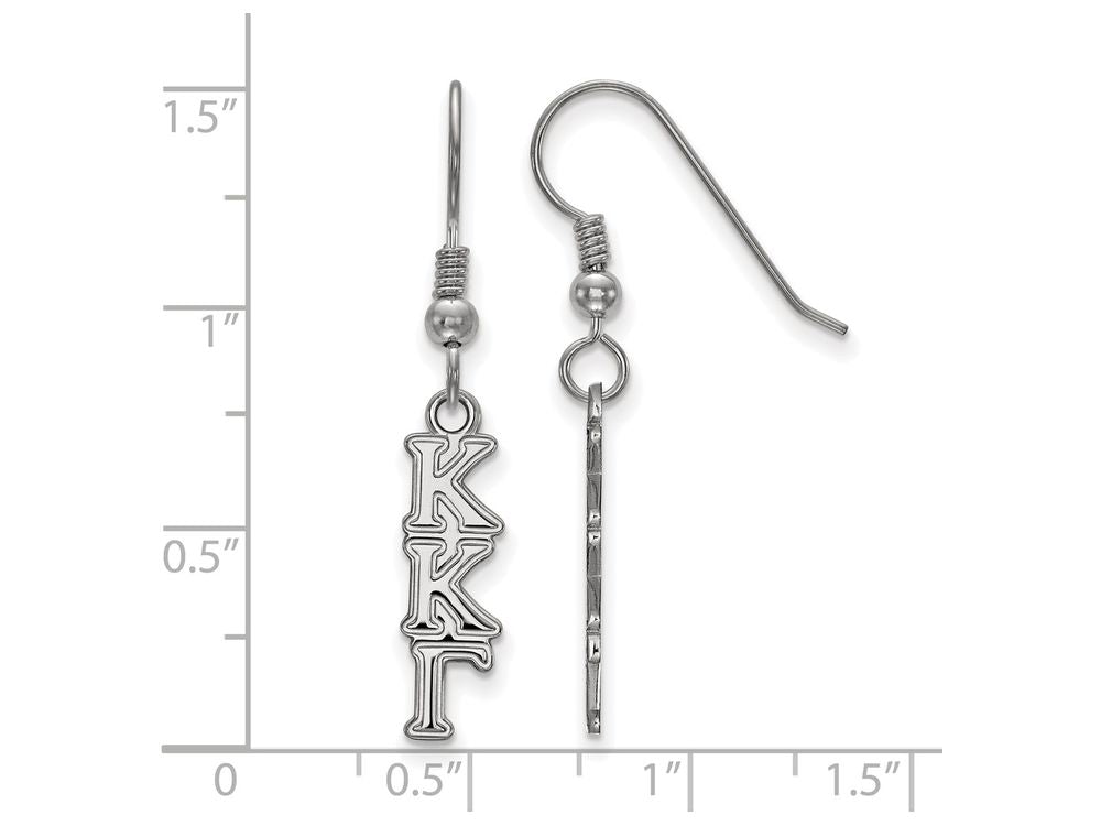 LogoArt Sterling Silver Kappa Kappa Gamma Small Dangle Earrings
