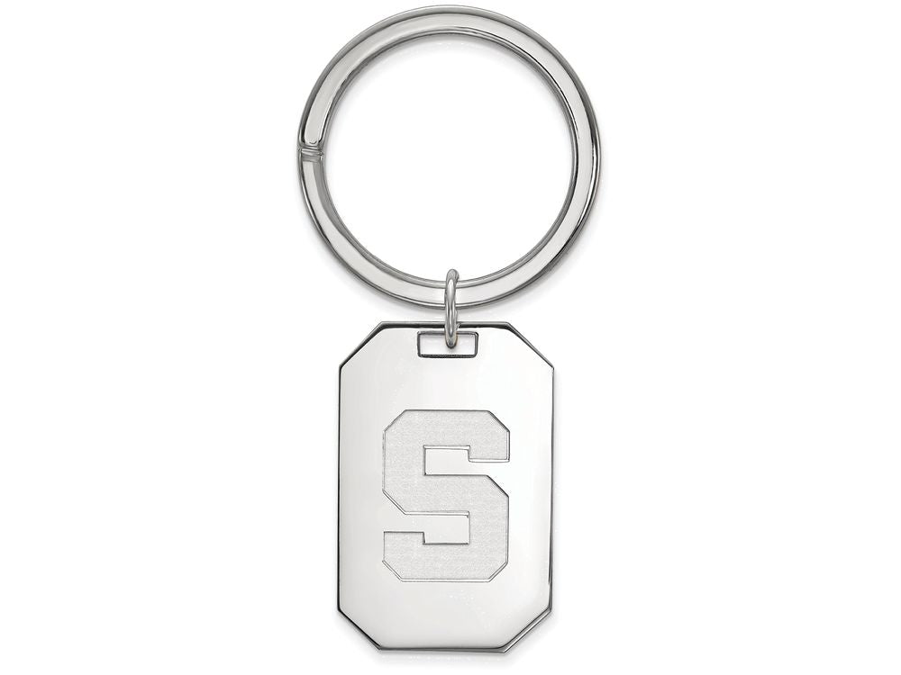 Logoart 925 Sterling Silver Michigan State University Key Chain