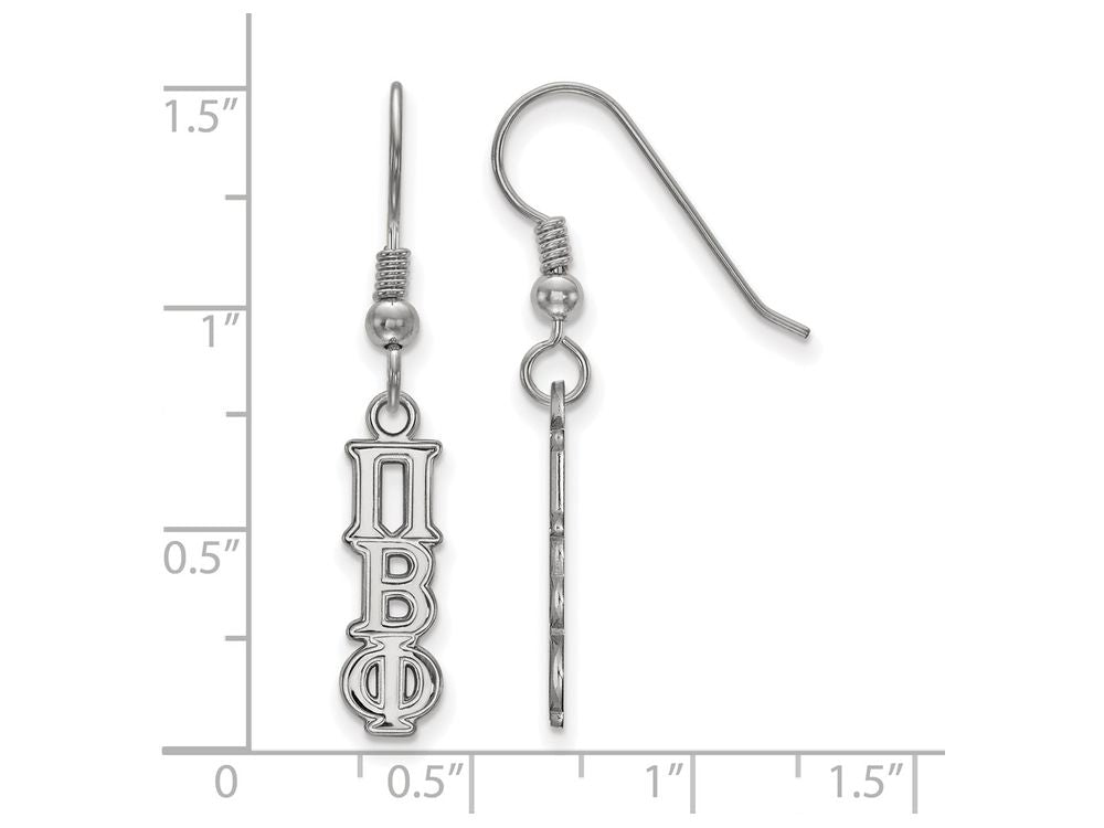 LogoArt Sterling Silver Pi Beta Phi Small Dangle Earrings