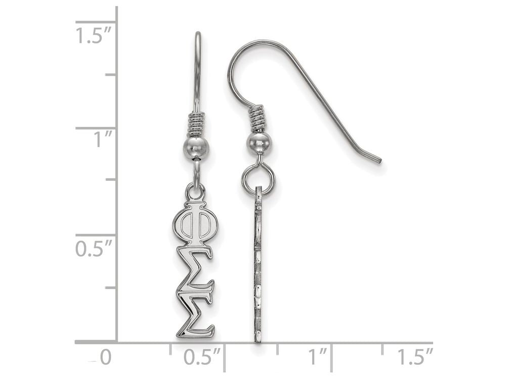 LogoArt Sterling Silver Phi Sigma Sigma Small Dangle Earrings