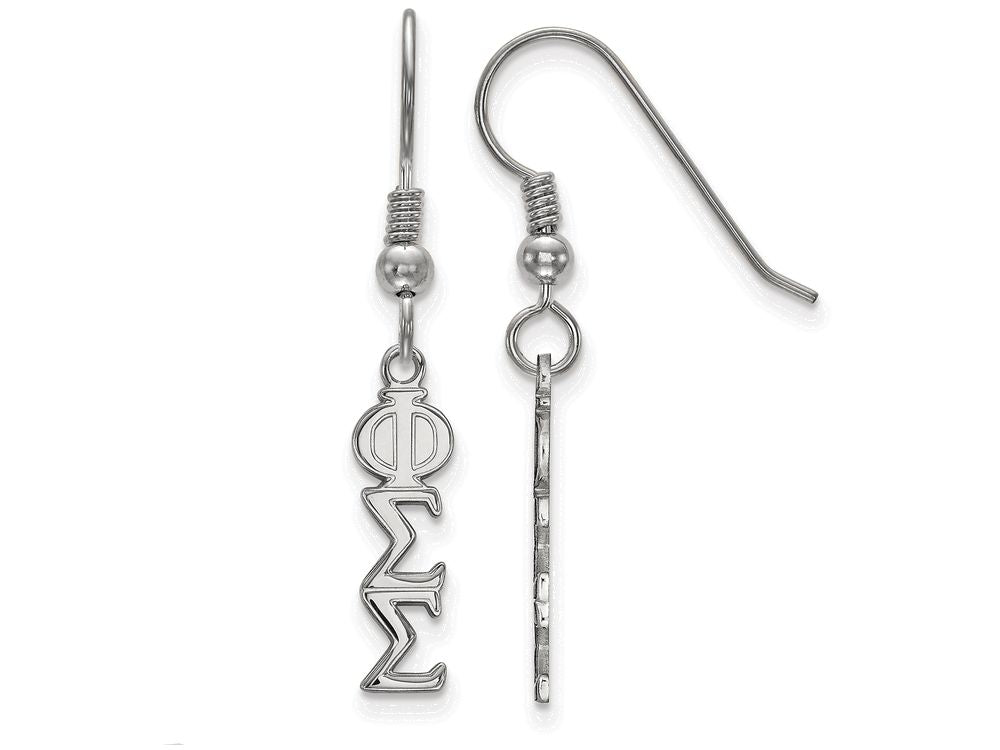 LogoArt Sterling Silver Phi Sigma Sigma Small Dangle Earrings