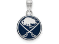 Logoart 925 Sterling Silver Buffalo Sabres Small Enamel Pendant