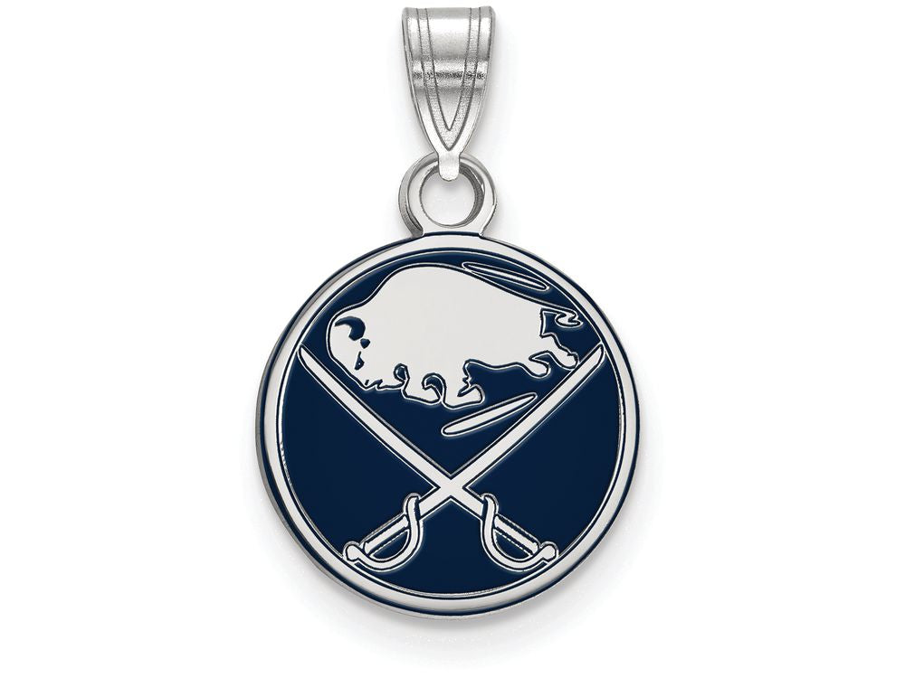 Logoart 925 Sterling Silver Buffalo Sabres Small Enamel Pendant
