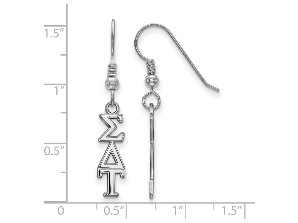LogoArt Sterling Silver Sigma Delta Tau Small Dangle Earrings