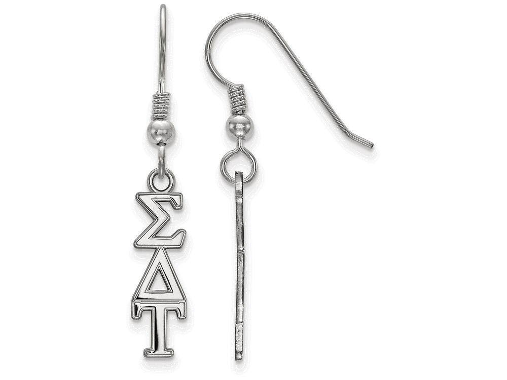 LogoArt Sterling Silver Sigma Delta Tau Small Dangle Earrings