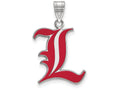 LogoArt Sterling Silver University Of Louisville Large Enamel Pendant Necklace