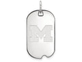 LogoArt Sterling Silver Michigan (univ Of) Small Dog Tag Pendant Necklace