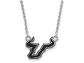 LogoArt Sterling Silver University Of South Florida Small Enamel Pendant Necklace
