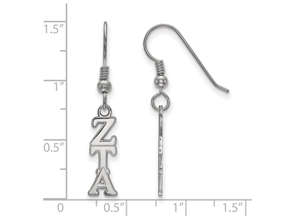 LogoArt Sterling Silver Zeta Tau Alpha Small Dangle Earrings