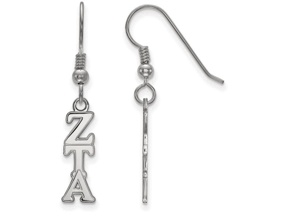 LogoArt Sterling Silver Zeta Tau Alpha Small Dangle Earrings