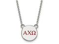 LogoArt Sterling Silver Alpha Chi Omega Extra Small Enameled Pendant Necklace With 18 Inch