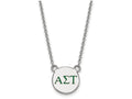 LogoArt Sterling Silver Alpha Sigma Tau Extra Small Enameled Pendant Necklace With 18 Inch