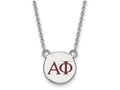 LogoArt Sterling Silver Alpha Phi Extra Small Enameled Pendant Necklace With 18 Inch