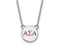 LogoArt Sterling Silver Alpha Sigma Alpha Extra Small Enameled Pendant Necklace With 18 Inch
