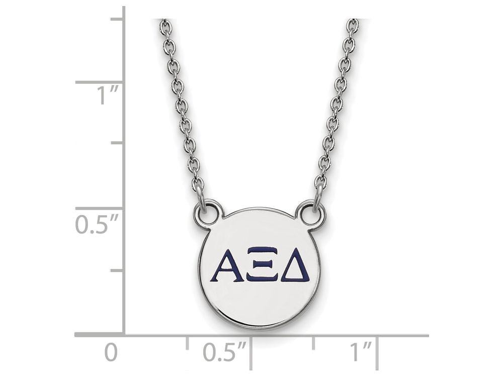 LogoArt Sterling Silver Alpha Xi Delta Extra Small Enameled Pendant Necklace With 18 Inch