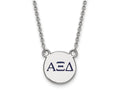 LogoArt Sterling Silver Alpha Xi Delta Extra Small Enameled Pendant Necklace With 18 Inch