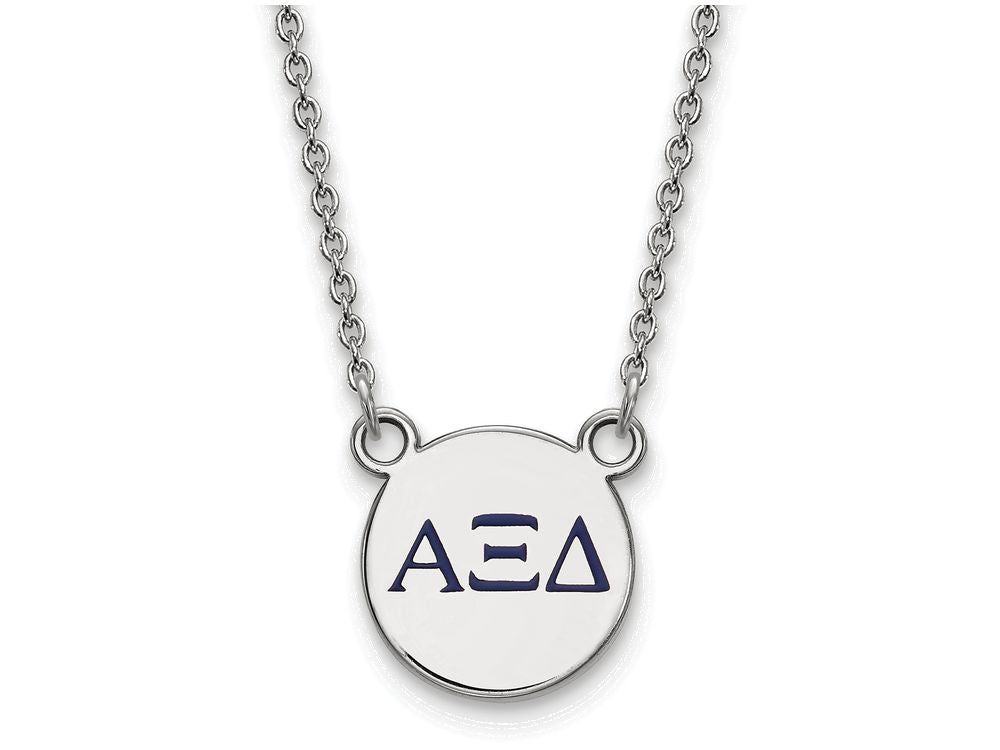 LogoArt Sterling Silver Alpha Xi Delta Extra Small Enameled Pendant Necklace With 18 Inch