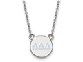 LogoArt Sterling Silver Delta Delta Delta Extra Small Enameled Pendant Necklace With 18 Inch