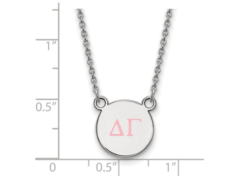 LogoArt Sterling Silver Delta Gamma Extra Small Enameled Pendant Necklace With 18 Inch