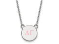 LogoArt Sterling Silver Delta Gamma Extra Small Enameled Pendant Necklace With 18 Inch