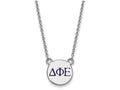 LogoArt Sterling Silver Delta Phi Epsilon Extra Small Enameled Pendant Necklace With 18 Inch