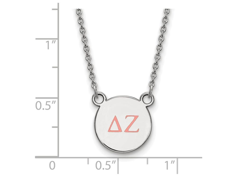 LogoArt Sterling Silver Delta Zeta Extra Small Enameled Pendant Necklace With 18 Inch