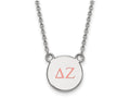LogoArt Sterling Silver Delta Zeta Extra Small Enameled Pendant Necklace With 18 Inch